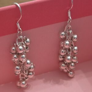Elegant Silver Cluster Earrings